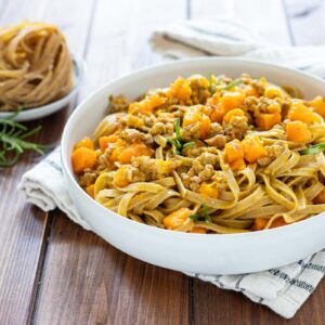 Tagliatelle d'autunno (ragù e zucca)